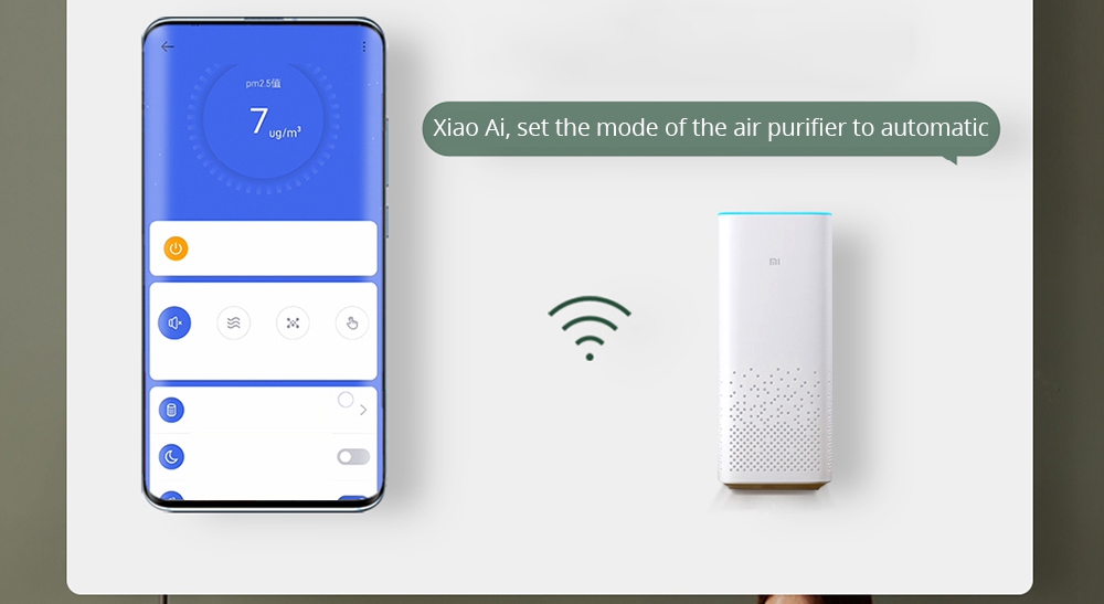 Baomi Air Purifier 2nd Generation Lite Efficient Removal Formaldehyde 99.97% Purification Rate Digital Display APP AI Voice Intelligent Control From Xiaomi Youpin - White