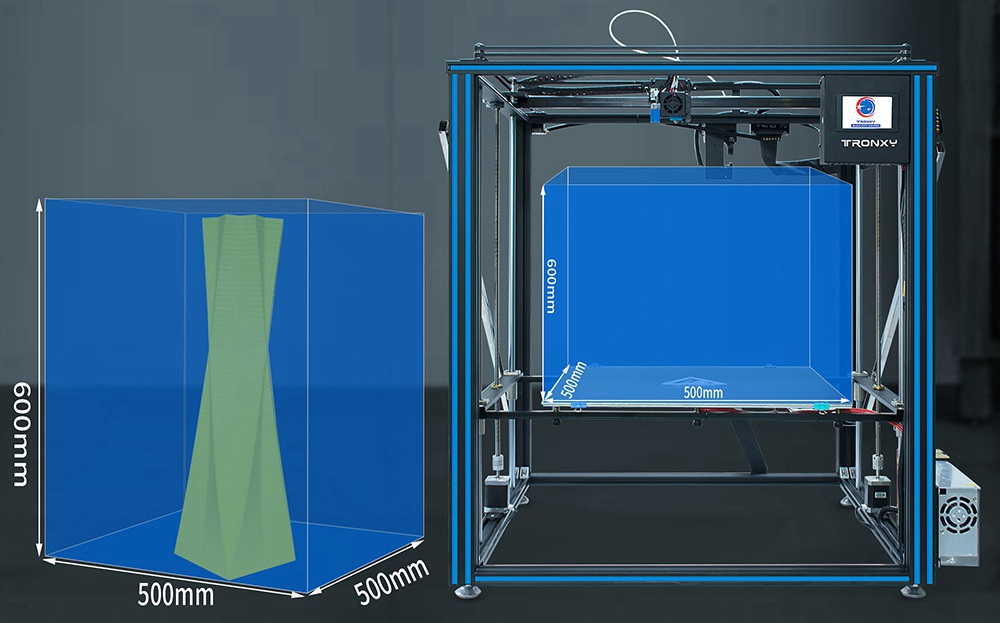 Tronxy 3D X5SA-500 Pro Upgraded FDM 3D Printer 500*500*600mm Linear Guide Titan Extruder CoreXY Ultra Silent Mainboard