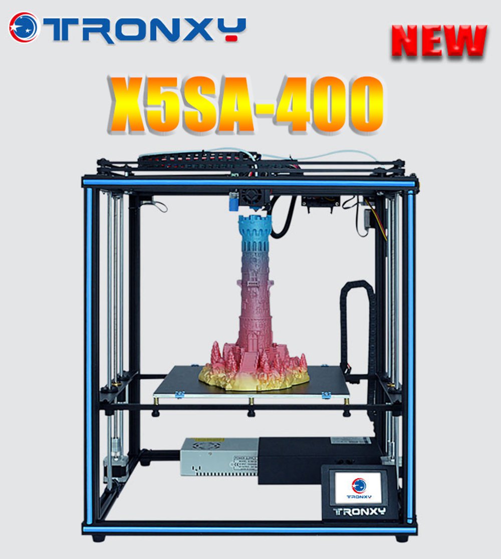 Tronxy X5SA-400 Kit de bricolage d'imprimante 3D de haute précision 400 * 400 * 400mm Titan extrudeuse carte mère Ultra silencieuse