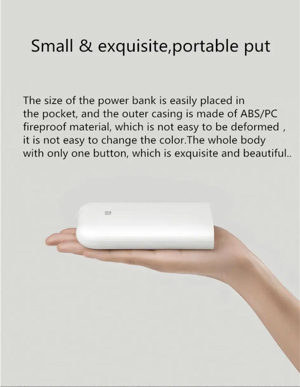 Xiaomi Pocket Photo Printer 3 Inch 300 DPI AR ZINK Non-ink Technology Portable Picture Printer APP Bluetooth Connection-White