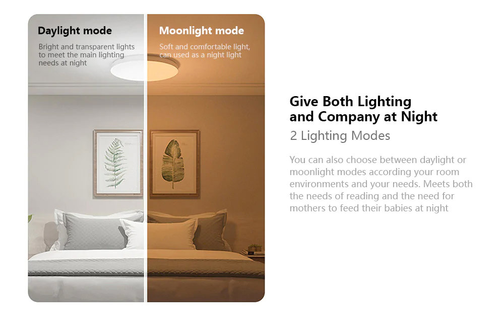 Xiaomi Mijia Smart LED Ceiling Light 220V Support WiFi / bluetooth / APP / Voice Control - White