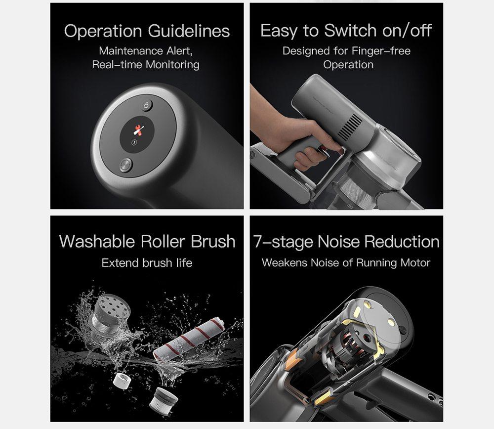 Dreame V11 Handheld Cordless Vacuum Cleaner 25Kpa Suction OLED Display Portable Multi-function All in one Dust Collector Floor Carpet Cleaner 450W Brushless Motor 3000mAh Battery EU Version - Grey