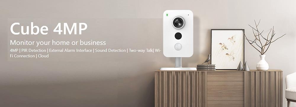 IPC-C22EP Dahua IMOU Cube 4MP IP Camera PIR Detection External Alarm Surveillance Two-way Talk Wi-Fi Connection Home Company Security Monitor - White
