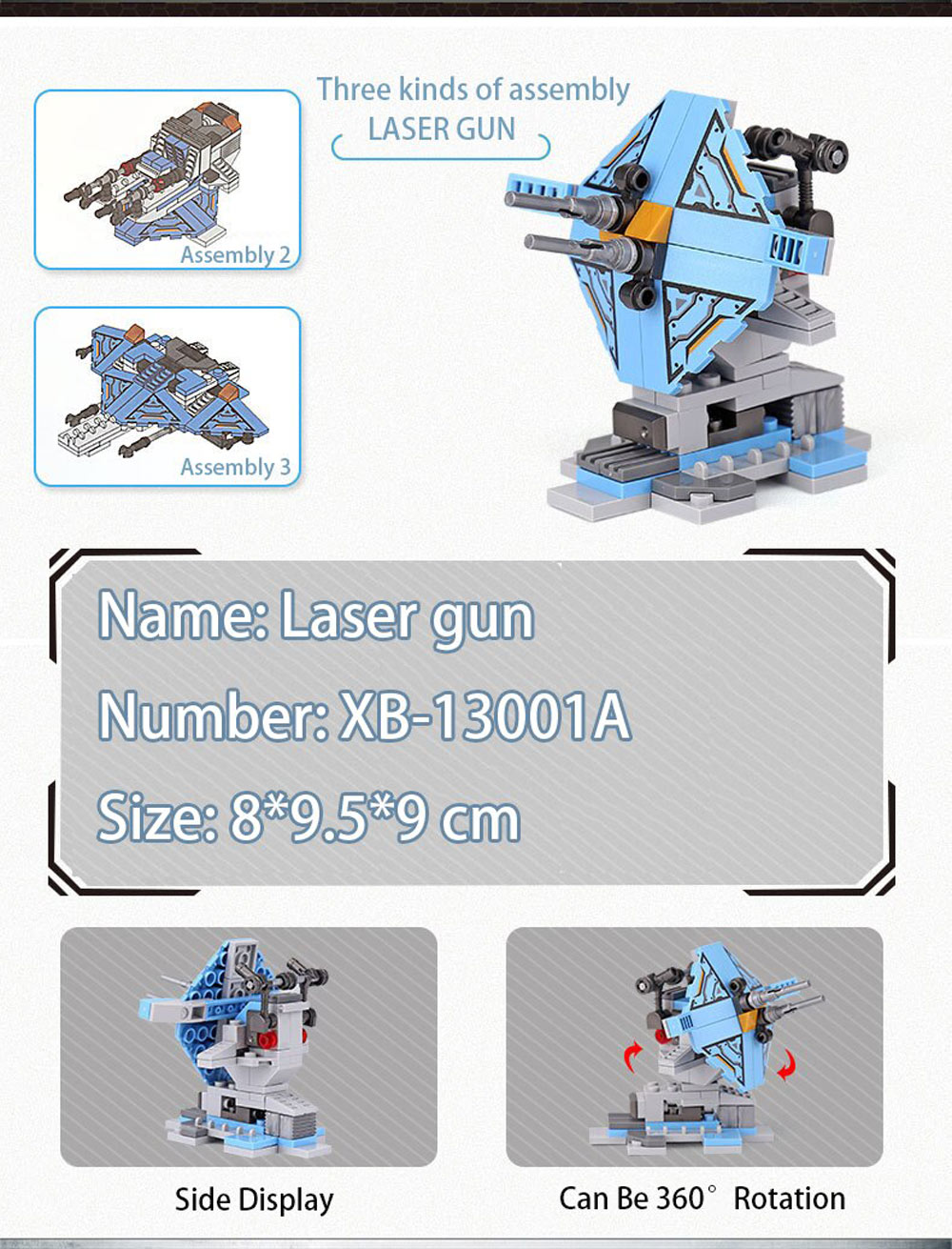XINGBAO 13001 Space Battleship 8 in 1 Building Block Puzzle Toys