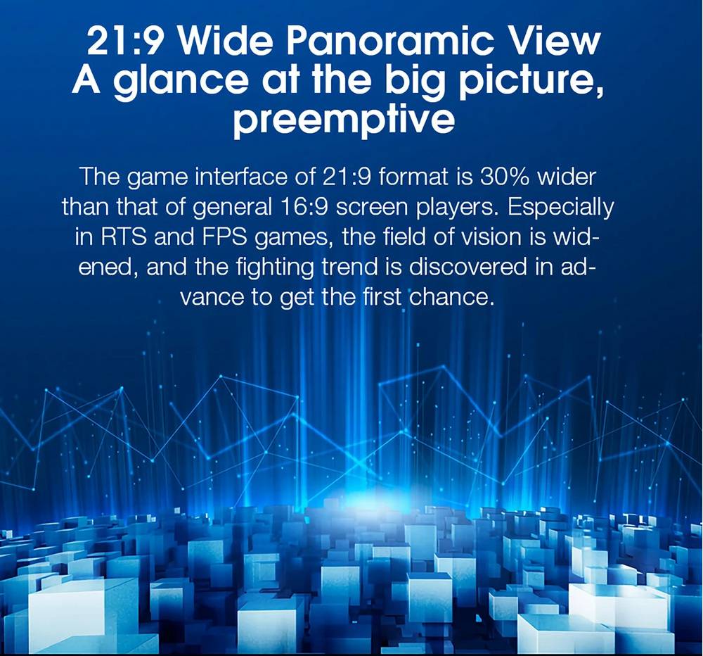 Original Xiaomi Curved Gaming Monitor 34 Inch 21:9 Bring Fish Screen 144Hz High Refresh Rate 1500R Curvature WQHD 3440*1440 Resolution 121% sRGB Wide Color Gamut Free-Sync Technology Display - Black