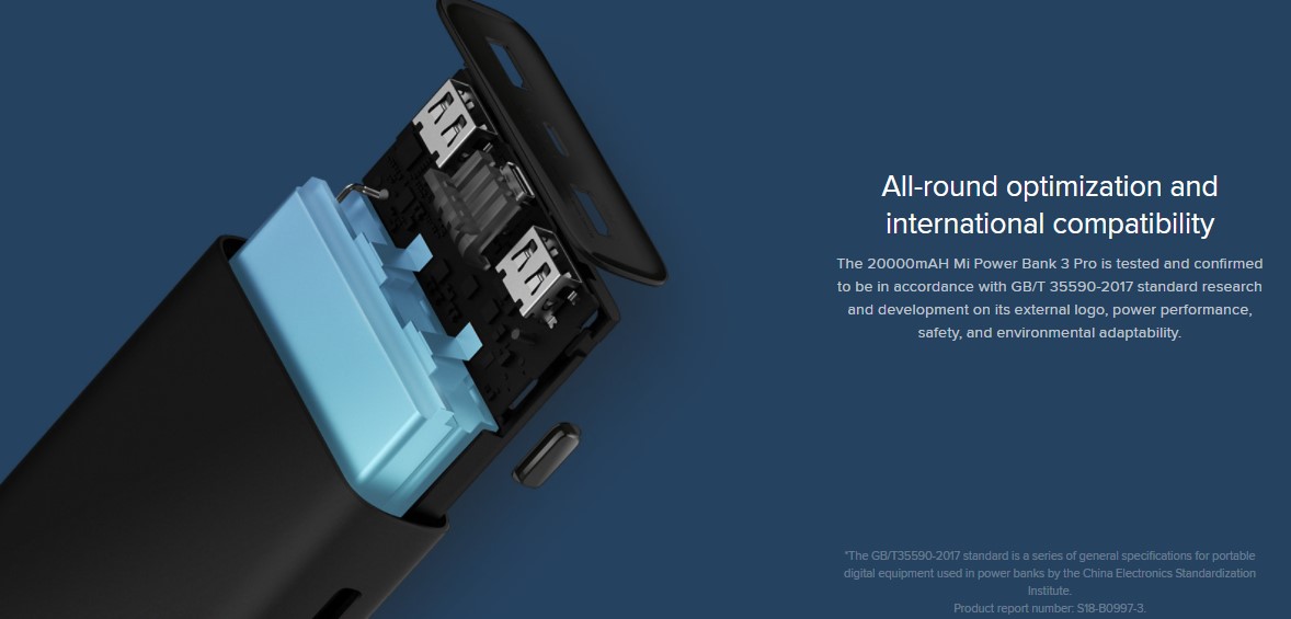 Xiaomi 20000mAh Mi Power Bank 3 Pro 45W Max Output Dual-way Quick Charge - Black