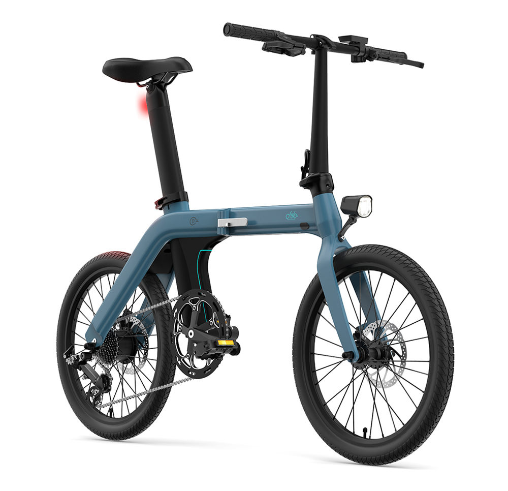 FIIDO D11 Folding Electric Moped Bicycle 20 Inch Tire 250W Brushless Motor Max Speed 25km/h Three Modes 11.6AH Lithium Battery Up To 100km Range Adjustable Height Dual Disc Brake LCD Display - Blue