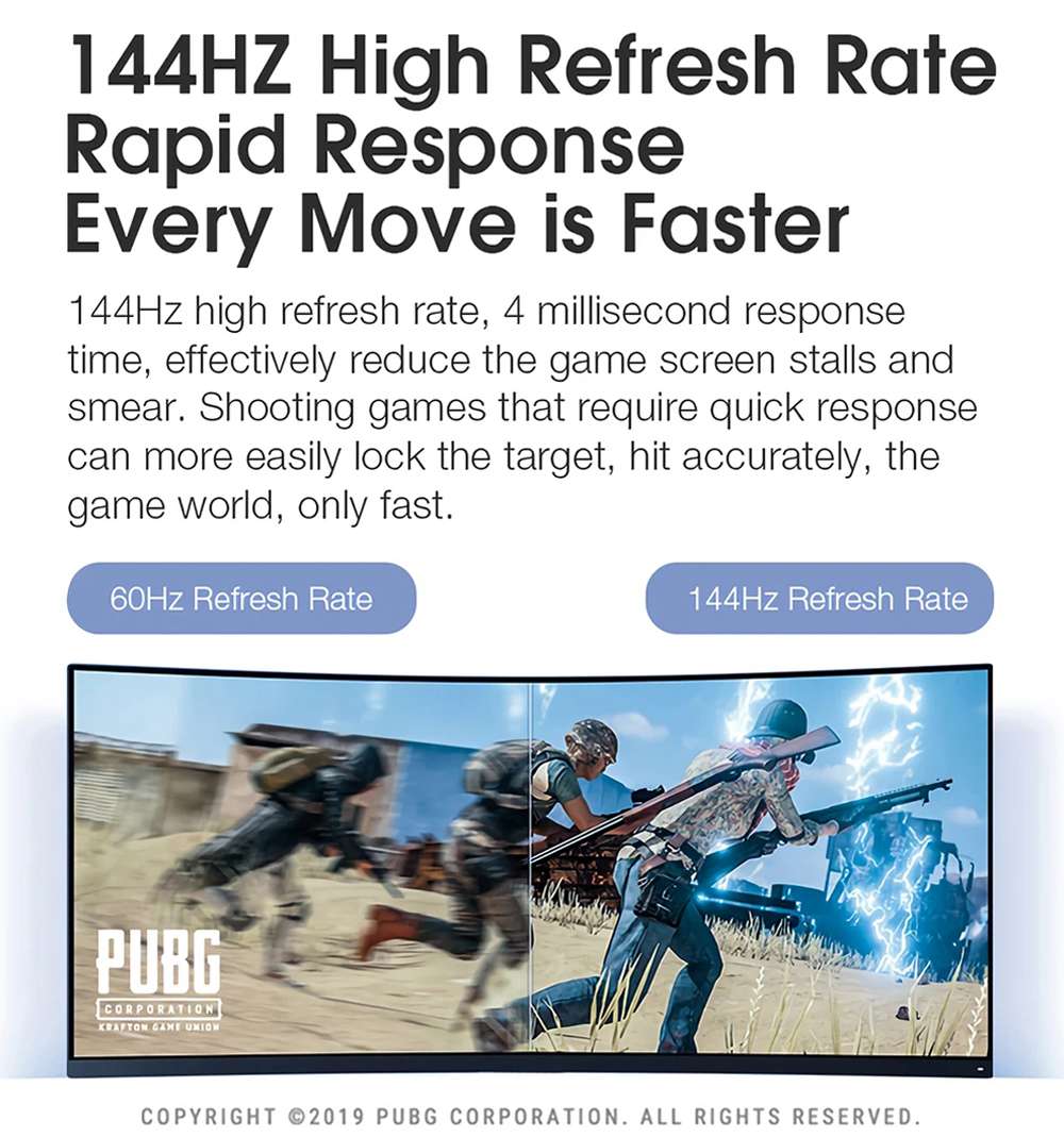 Original Xiaomi Curved Gaming Monitor 34 Inch 21:9 Bring Fish Screen 144Hz High Refresh Rate 1500R Curvature WQHD 3440*1440 Resolution 121% sRGB Wide Color Gamut Free-Sync Technology Display - Black