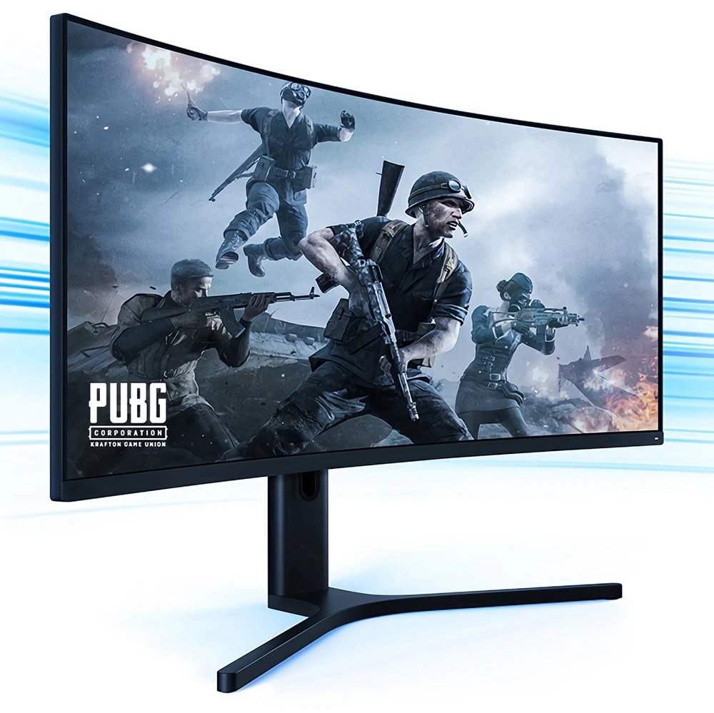 Original Xiaomi Curved Gaming Monitor 34 Inch 21:9 Bring Fish Screen 144Hz High Refresh Rate 1500R Curvature WQHD 3440*1440 Resolution 121% sRGB Wide Color Gamut Free-Sync Technology Display - Black
