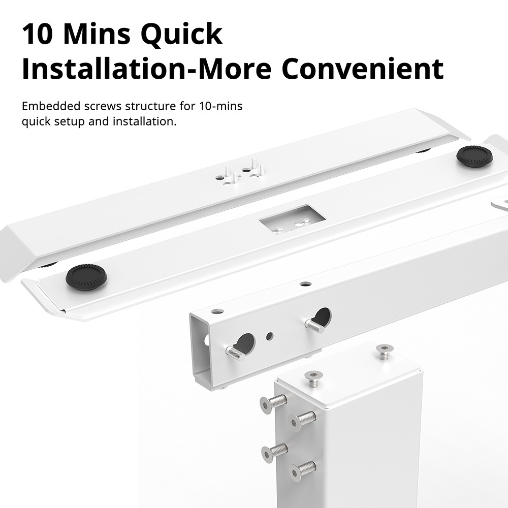 Acgam Electric Stand Up Desk Frame Workstation, Ergonomic Standing Height Adjustable Base White (Frame Only)