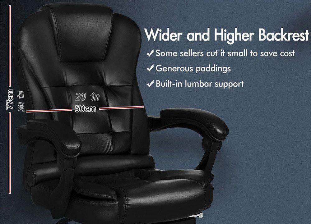 ALFORDSON Rotatable Height Adjustable Massage Chair Black