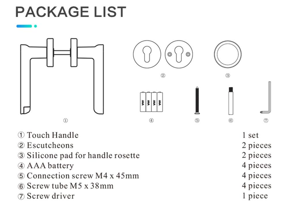 Exitec H03 Smart Fingerprint Key Lock with Biometric, Keyless Entry Mechanical Handle with Bluetooth, App Support, Multilingual, Left and Right, Compatible with 35-58mm thickness for Main Door Entrance, Master Room, Home, Hotel, Apartment, School