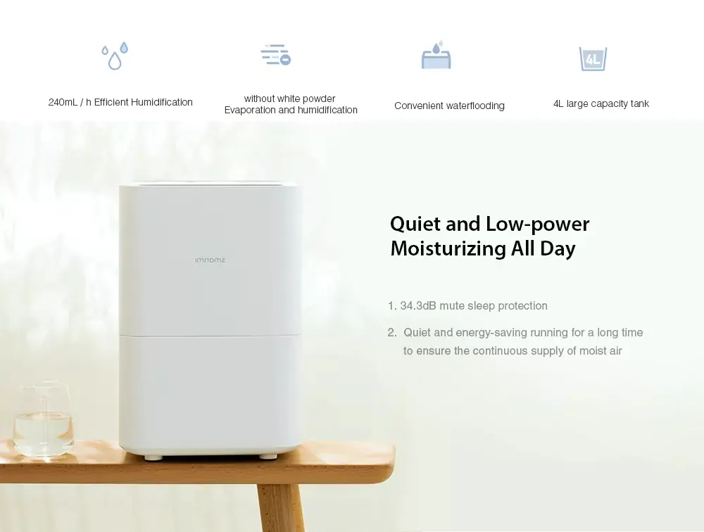 Как подключить увлажнитель smartmi к алисе Xiaomi Smartmi Evaporation Air Humidifier 4L Capacity White