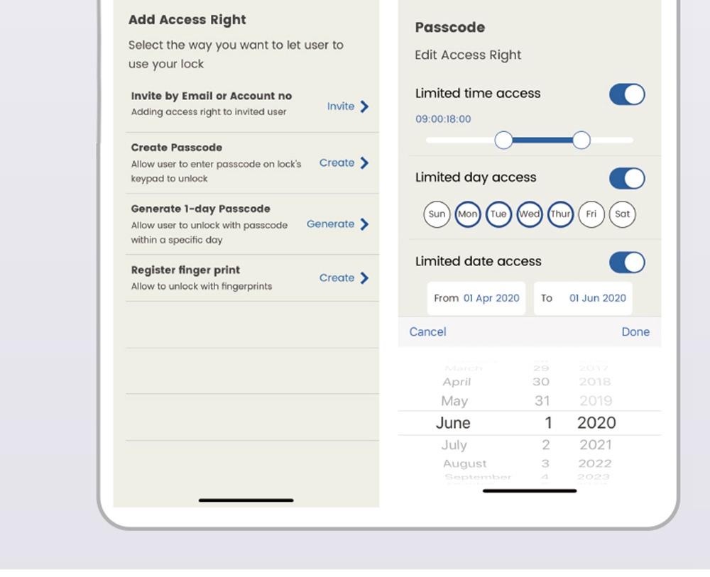 Exitec H03 Smart Fingerprint Key Lock with Biometric, Keyless Entry Mechanical Handle with Bluetooth, App Support, Multilingual, Left and Right, Compatible with 35-58mm thickness for Main Door Entrance, Master Room, Home, Hotel, Apartment, School