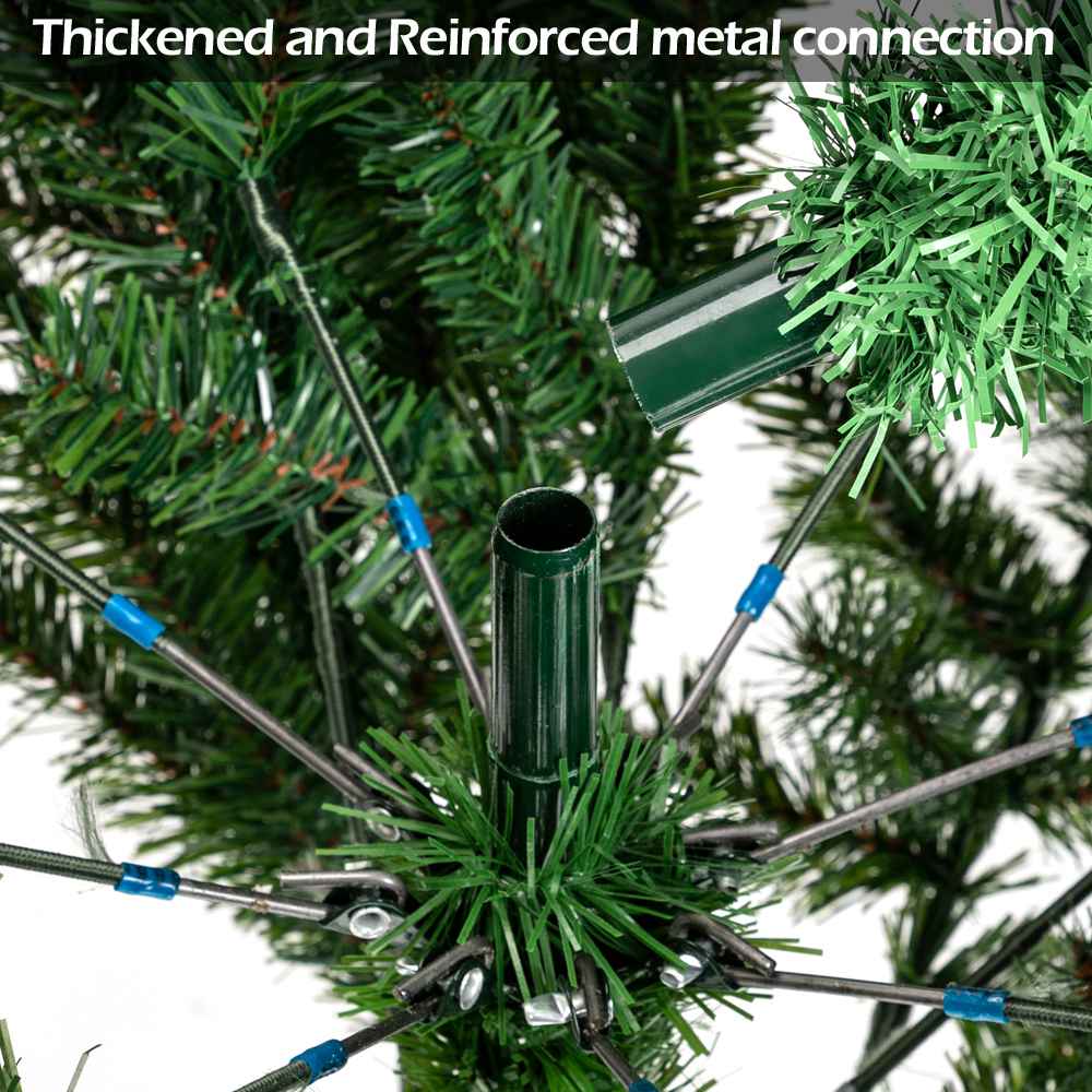 6FT Bionic Decoration Christmas Tree 920 Branches PVC Leaves Metal Frame With Pine Cones - Dark Green