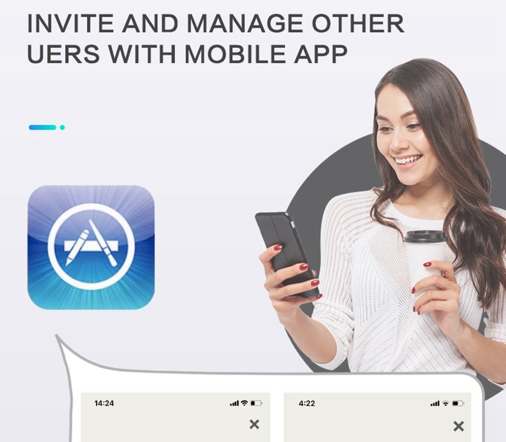 Exitec H03 Smart Fingerprint Key Lock with Biometric, Keyless Entry Mechanical Handle with Bluetooth, App Support, Multilingual, Left and Right, Compatible with 35-58mm thickness for Main Door Entrance, Master Room, Home, Hotel, Apartment, School