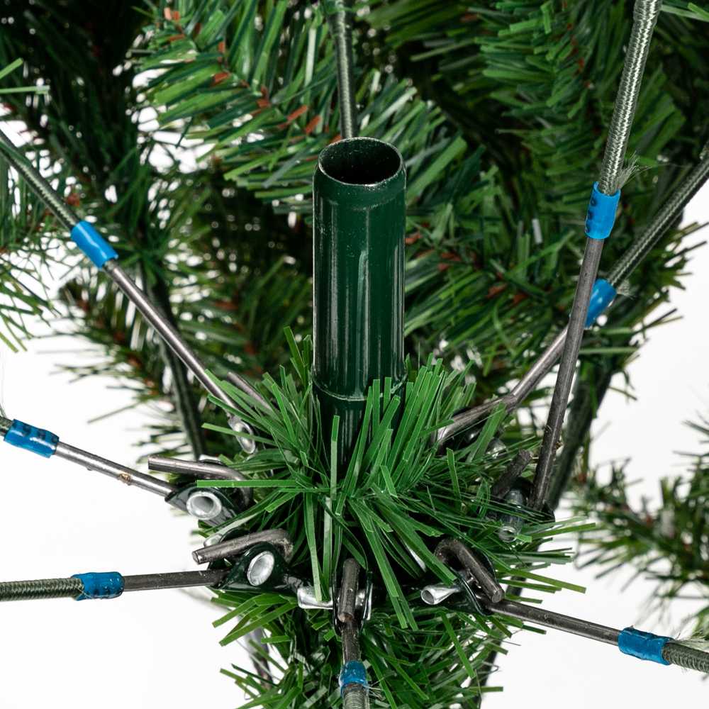 7-foot Bionic Decoration Christmas Tree 1350 Branches PVC Leaves Metal Frame With Pine Cones - Dark Green