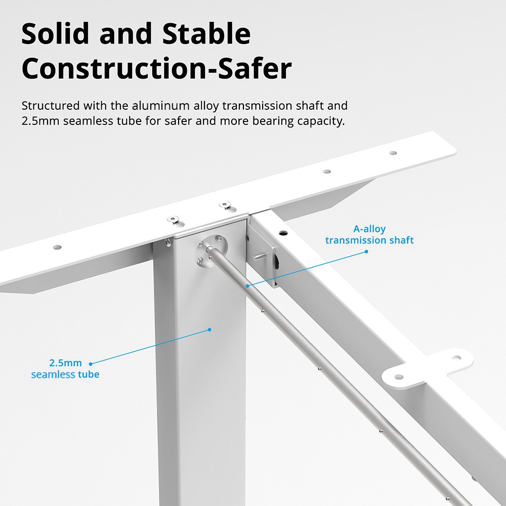 Acgam Electric Stand Up Desk Frame Workstation, Ergonomic Standing Height Adjustable Base White (Frame Only)