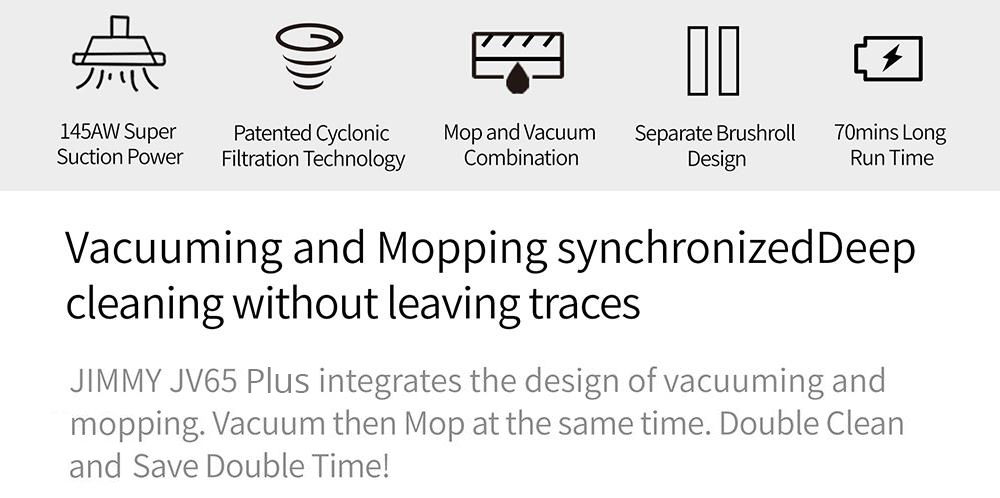 JIMMY JV65 Plus Cordless Handheld Flexible Vacuum Cleaner with 145AW Powerful Suction, 500W Digital Brushless Motor, 70 Minutes Run Time, Ultra-low noise for cleaning floors, furniture by Xiaomi