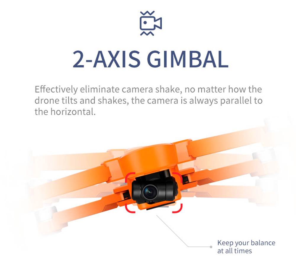 JJRC X17 6K 5G WIFI FPV GPS Brushless Foldable RC Drone with 2-axis Gimbal Dual Camera Optical Flow Positioning RTF - Orange One Battery