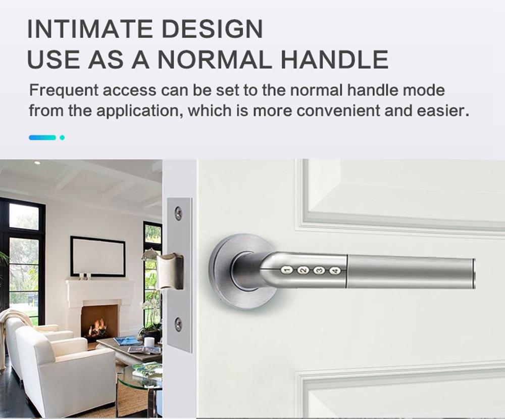 Exitec H02 Intelligent Electronic Combination Lock Smart keyless Anti-theft Door Lock iOS Android Bluetooth APP Remote Control - Silver