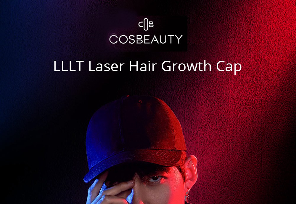 COSBEAUTY Electric Laser Hair Growth Device Baseball Cap Type Head Massager Grow Healthy New Hair at 12 Weeks USB Charging From Xiaomi Youpin - Black