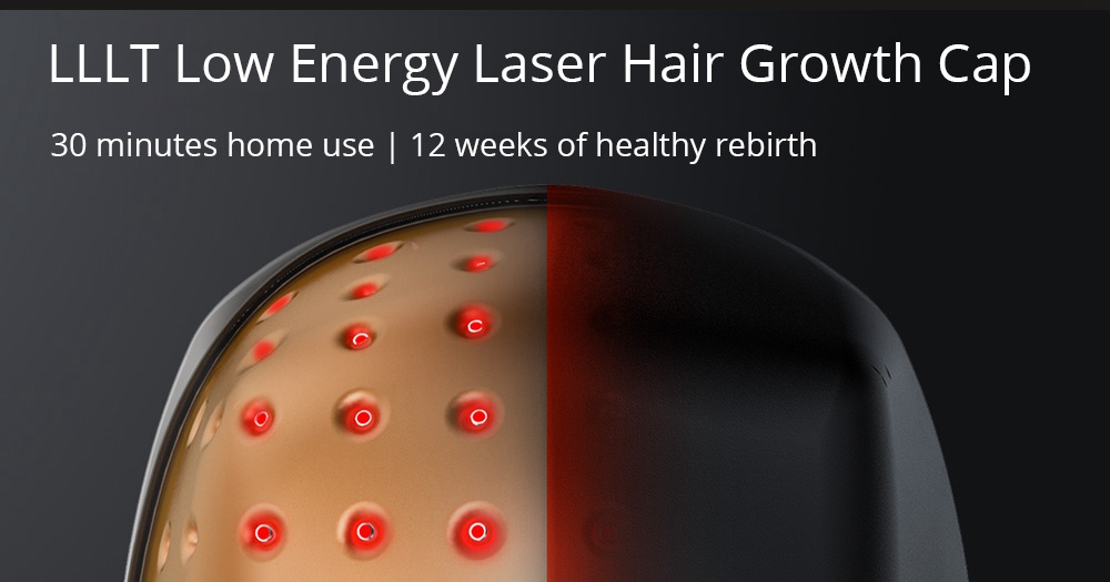 COSBEAUTY Electric Laser Hair Growth Device Baseball Cap Type Head Massager Grow Healthy New Hair at 12 Weeks USB Charging From Xiaomi Youpin - Black