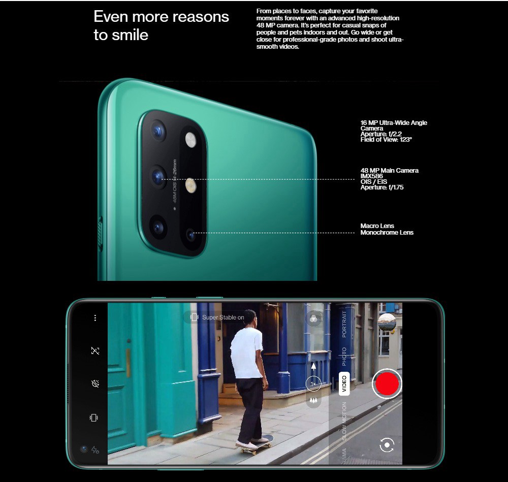 OnePlus 8T Global ROM 5G Smartphone 6.55 Inch Qualcomm Snapdragon 865 Octa Core 8GB RAM 128GB ROM Oxygen OS Dual SIM Dual Standby - Aquamarine Green
