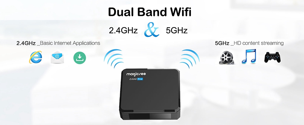 MAGICSEE C500 PRO DVB-S2/S2X/T2 4GB/32GB Amlogic S905X3 Android 9.0 TV BOX 2.4G+5G WIFI Bluetooth 2.5 Inch SSD/HDD Bay