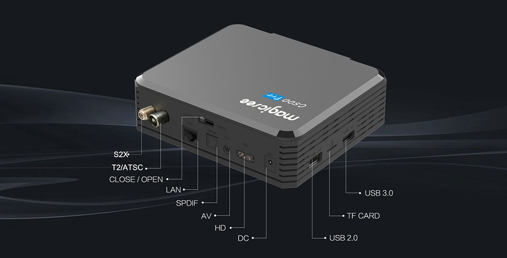 MAGICSEE C500 PRO DVB-S2 / S2X / T2 4GB / 32GB Amlogic S905X3 Android 9.0 TV BOX 2.4G + 5G WIFI Bluetooth 2.5 hüvelykes SSD / HDD-hely