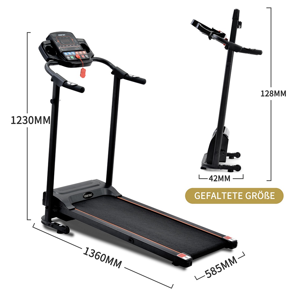 Merax Foldable Treadmill Running Machine with Loudspeaker for Home Gymnastics-fitness