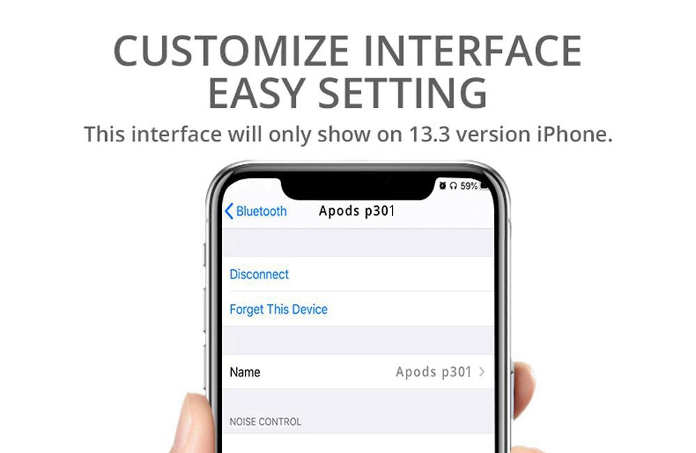 P301 ANC Bluetooth 5.0 TWS Earbuds Touch Control Active Noise Cancelling Wireless Charging Pop Up Pairing Auto Connect Wear Detection