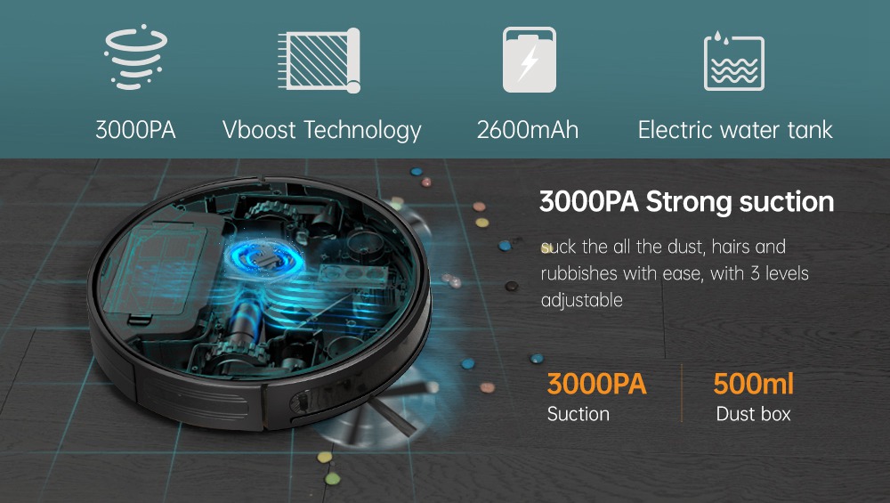 Proscenic 850T Robot Vacuum Cleaner with mopping function