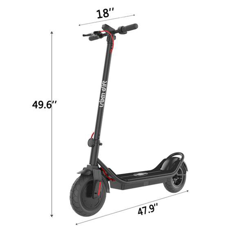 Urban Drift S006 10 Inch Electric Scooter 10Ah Aluminium Alloy Body 350W Motor Rear Disk Brake 25km/h - Black