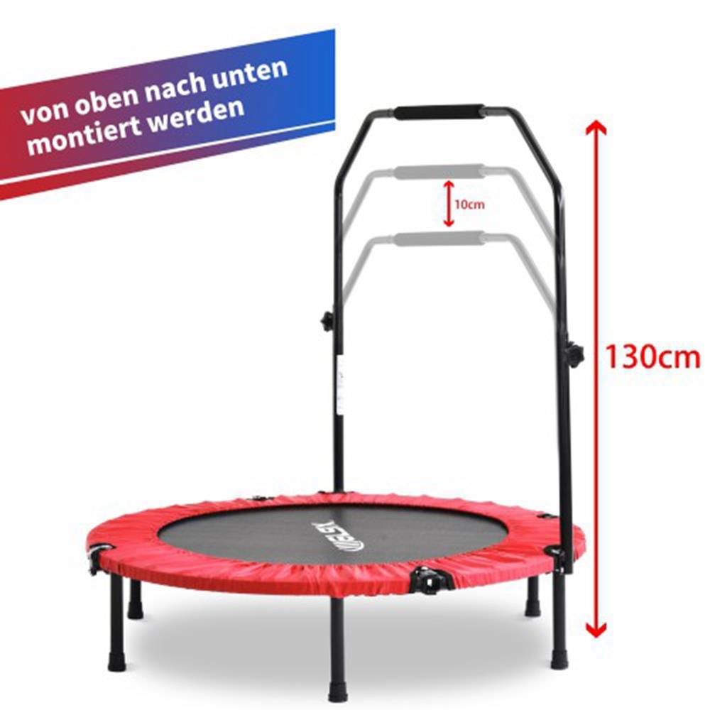Merax 40 Inch Foldable Fitness Rebounder Mini Trampoline with Adjustable Foam Grip Home Exercise Trampoline - Red