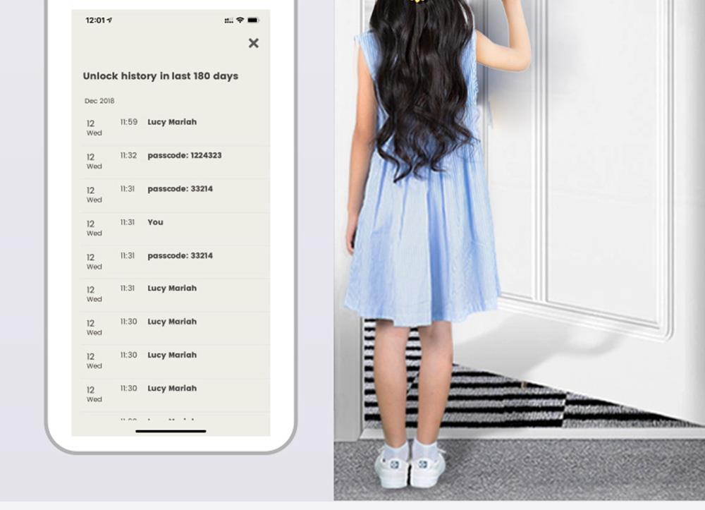Exitec H02 Intelligent Electronic Combination Lock Smart keyless Anti-theft Door Lock iOS Android Bluetooth APP Remote Control - Silver
