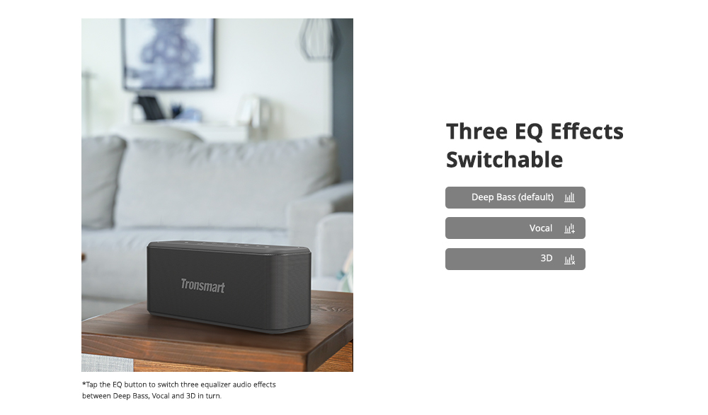 Tronsmart Element Mega Pro 60W Bluetooth 5.0 Loa SoundPulse IPX5 Hỗ trợ giọng nói NFC TWS Ghép nối