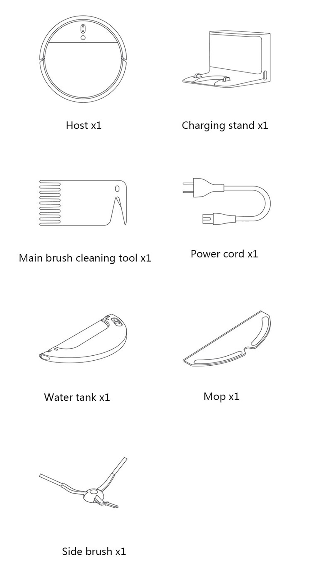 Xiaomi Mijia 1T Robot Vacuum Cleaner Visual Dynamic Navigation 3000pa Suction 3D Obstacle Avoidance 5200mAh Battery 180min Running Time APP Control - Black