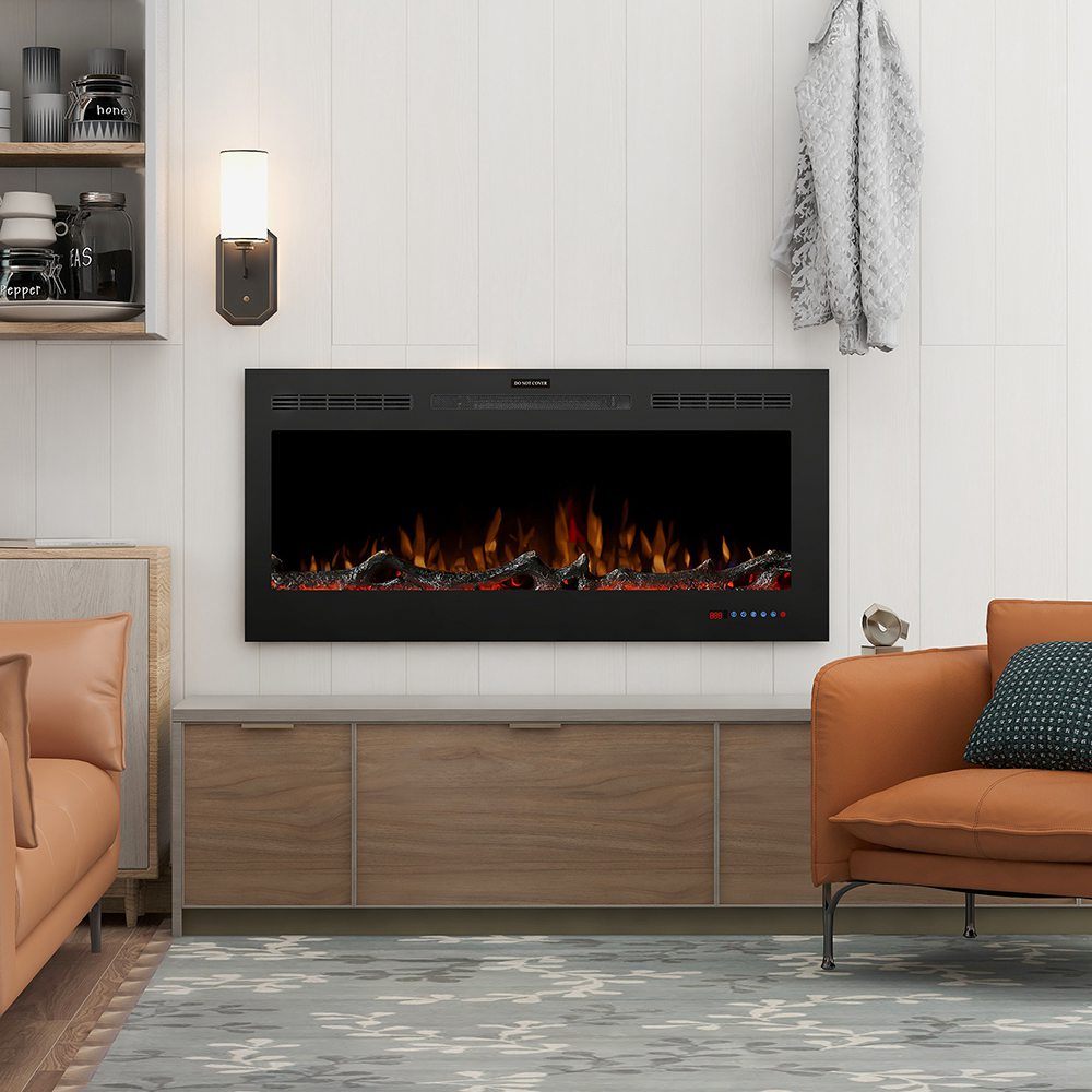 Wall Mounted Electric Fireplace Bedroom - 50 Inch Wall Mounted Electric Fireplace Light Modulator Black
