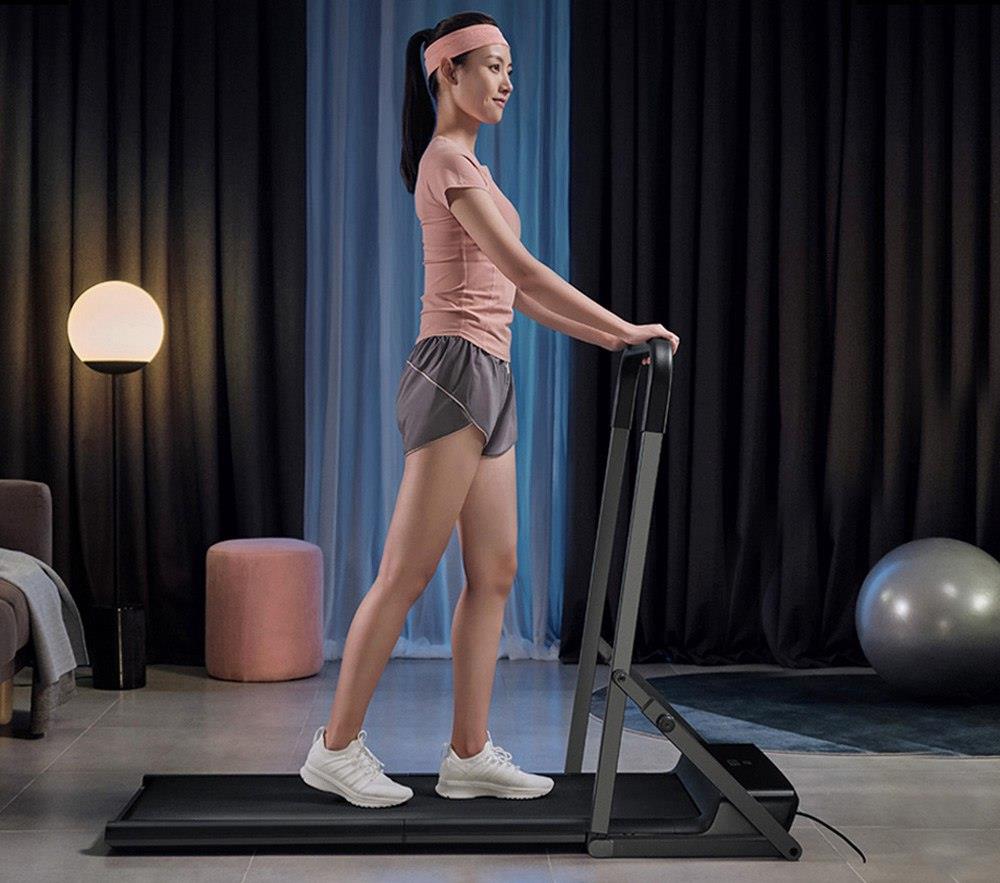 WalkingPad A1 Pro Walking Pad Smart Treadmill + ACGAM Electric Height Adjustable Desk Frame White