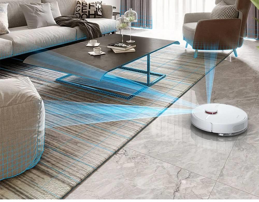 Dreame D9 Smart Robot Vacuum Cleaner Sweep and Mop 2-in-1 3000Pa Strong Suction LDS Laser Navigation 150 Minutes Running Time 270ml Electric Water Tank SLAM Smart Planning APP Control for Pet Hair, Carpet, Hard Floor EU Version - White