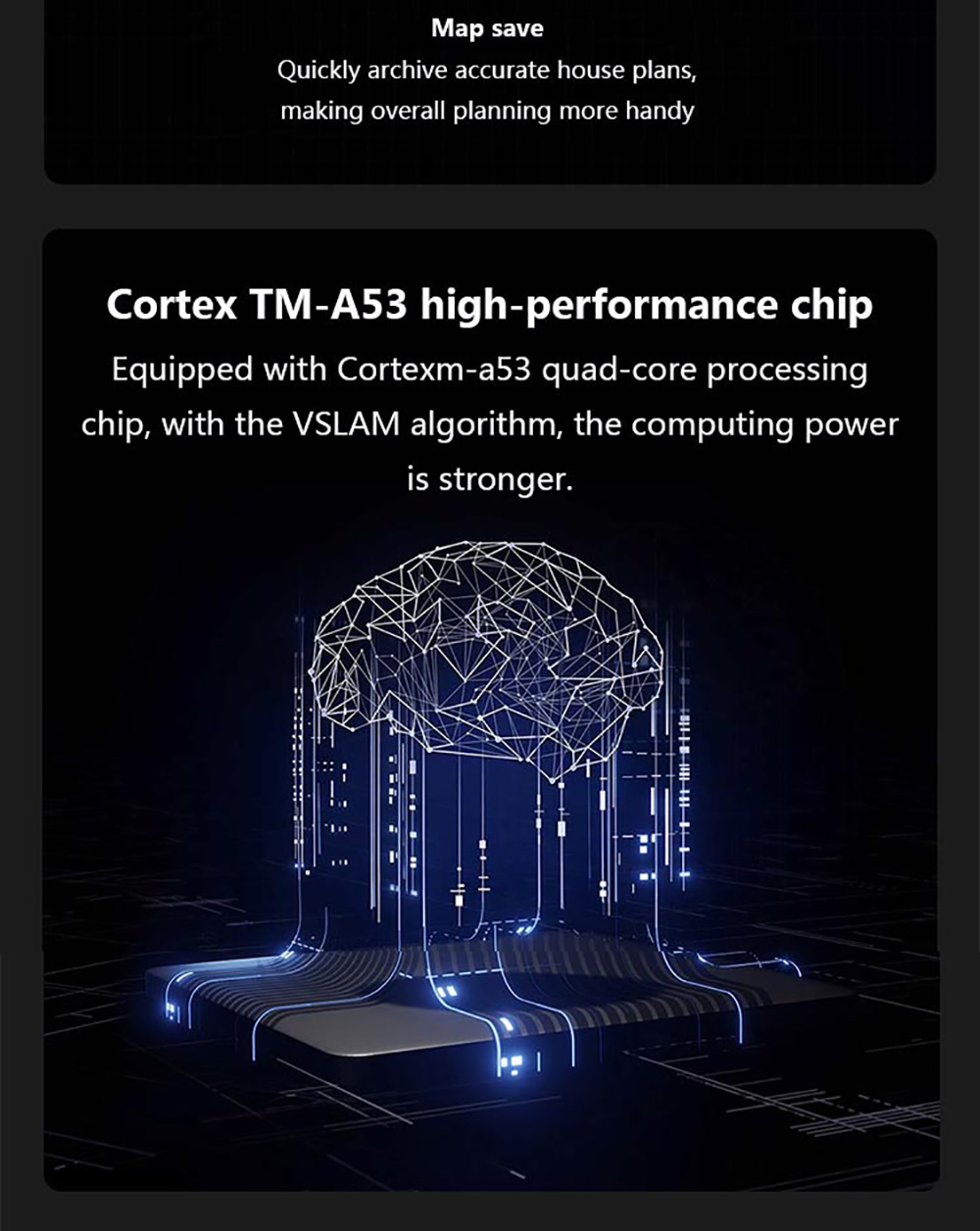 Xiaomi Mijia 1T Robot Vacuum Cleaner Visual Dynamic Navigation 3000pa Suction 3D Obstacle Avoidance 5200mAh Battery 180min Running Time APP Control - Black