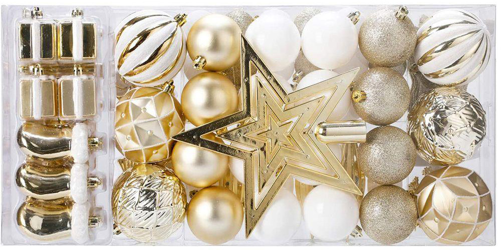 88 Pieces Shatterproof New Year Christmas Family Wedding Party Decoration Balls - Gold