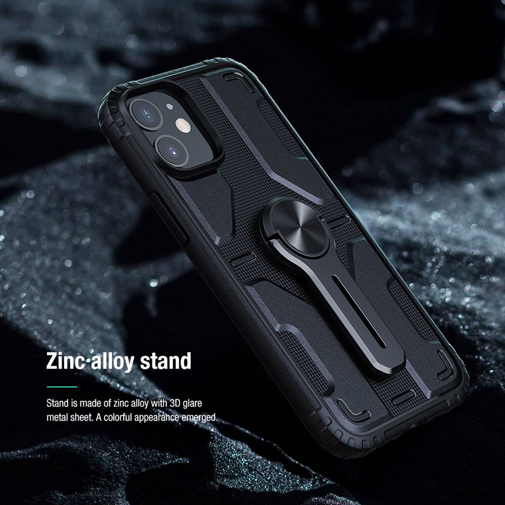 Assembled Stand Case Removable Stand Module Reliable Protection for Apple iPhone 12 Mini - Black