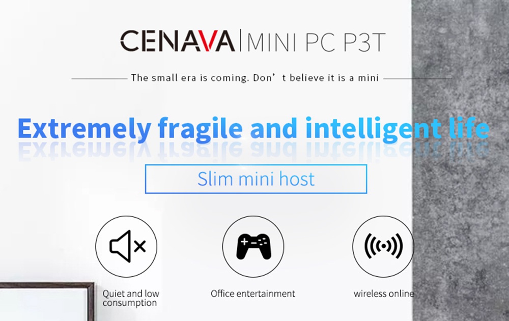 CENAVA P3T Windows 10 8GB/128GB Intel J4115 4K Mini PC Intel HD Graphics 600 2.4G/5G WiFi Gigabit LAN HDMI
