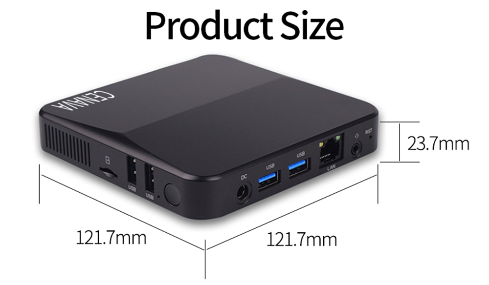 CENAVA P3T Windows 10 8GB/256GB Intel J4115 4K Mini PC Intel HD Graphics 600 2.4G/5G WiFi Gigabit LAN HDMI