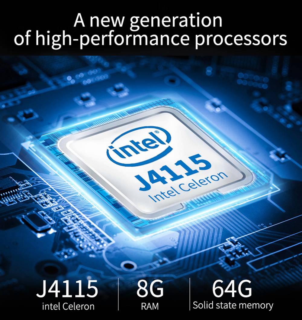 CENAVA P3T Windows 10 8GB/64GB Intel J4115 4K Mini PC Intel HD Graphics 600 2.4G/5G WiFi Gigabit LAN HDMI