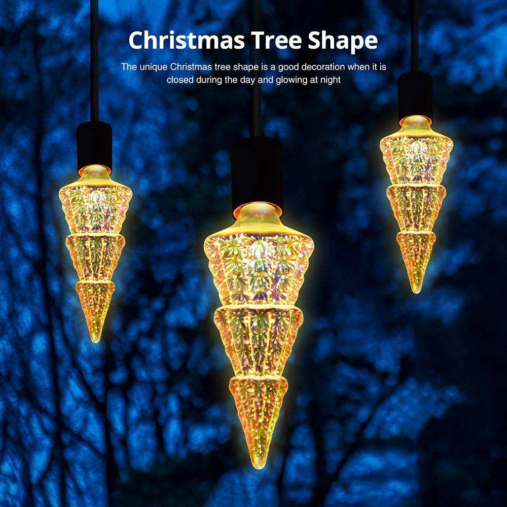 Christmas Tree Shape 3D Firework LED Bulb 6W Power For Christmas, Family, Bar, Cafe, Wedding Decoration - Colorful