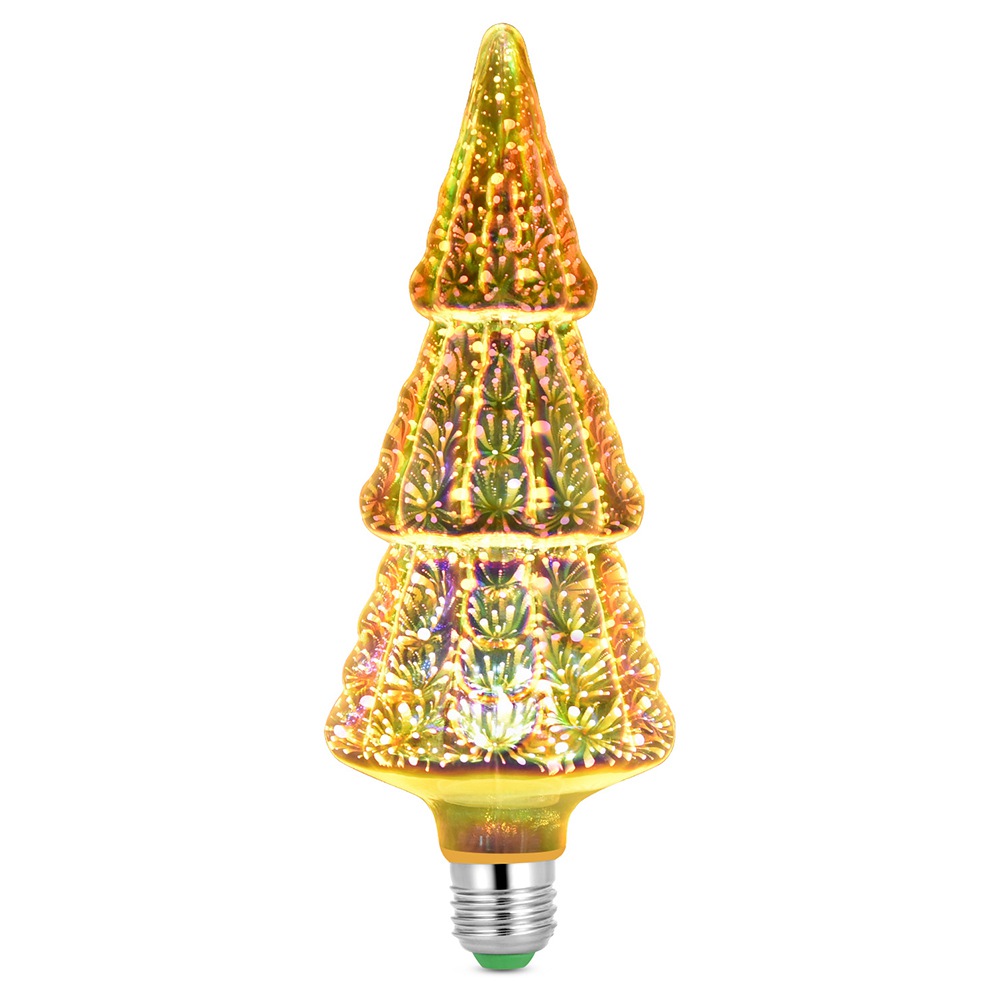 Christmas Tree Shape 3D Firework LED Bulb 6W Power For Christmas, Family, Bar, Cafe, Wedding Decoration - Colorful