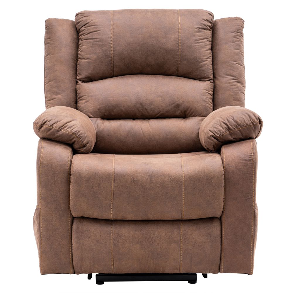 Electric Lift Cloth Massage Chair Adjustable Angle With Armrests Comfortable Soft and Easy to Clean For Reading Resting Watching TV - Brown